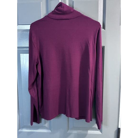 EILEEN FISHER Top Womens Sz XL Stretch Rayon Jersey Turtleneck Burgundy/Wine USA - Picture 6 of 6